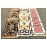 4 Vintage Machine Made Oriental Rugs / Runners