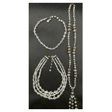 Vintage Aurora Borealis Faceted Crystal Necklaces