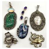 6 Vintage Necklace Pendants