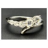 Sterling Silver Clear Stone Ring Size 6