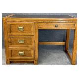 Oak Campaign Style Desk