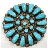 Zuni Native American Sterling & Turquoise Pendant