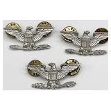3 Sterling Silver Military Colonel Insignia Eagle
