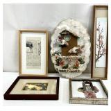 5pc Vintage Japanese / Asian Wall Art