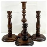 Group of 4 Wooden Candleholders