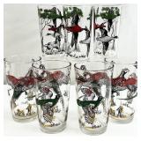 7 Vintage Hazel Atlas Pheasant / Hunting Glasses