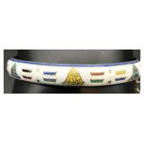Egyptian Revival Sterling Enamel Bangle Bracelet
