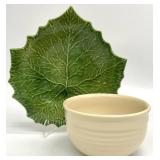 Williams Sonoma Leaf Plate & Emile Henry Bowl
