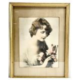 Vintage Young Girl's Portrait Colored Photo Print