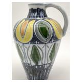 Laholm Sweden Hand Painted Pottery Jug Vase