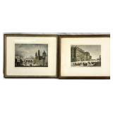 2 Antique Hand Colored Engravings
