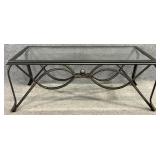 Glass Top Metal Base Coffee Table