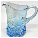 Fenton Ice Blue Buttons & Arches Art Glass Syrup