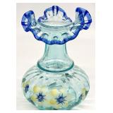 Handpainted Fenton Ruffle Edge Vase