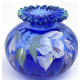 Fenton Cobalt Blue & Green Art Glass Perfume