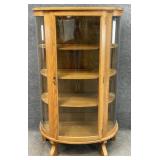 Oak Bow Front Curio Cabinet