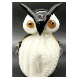 Hand Blown Art Glass Owl Paperweight