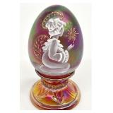 Fenton 1995 Carnival Art Glass Mary Gregory Egg
