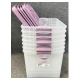 7 Sterilite Storage Totes w/ Lids - Purple