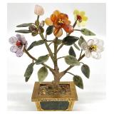 Vintage Chinese Carved Stone Jade Tree