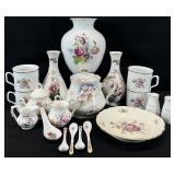 Asst Vintage Floral China, Vases & More
