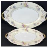 2pc Black Knight Rambler Rose Oval Serving