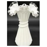 Fenton Silver Crest Milk Glass Vase