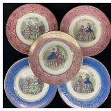 5pc Century by Salem Godey Prints Service Plates
