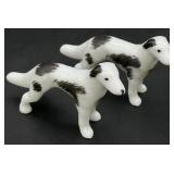 2 Miniature Porcelain Borzoi Dog Figurines