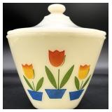 Vintage Fire King Tulip Grease Jar