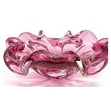 Formia Murano Floral Glass Centerpiece Bowl