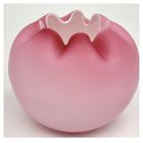 Antique Mt Washington Pink Satin Glass Rose Bowl
