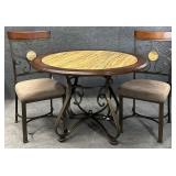 Tuscan Style Faux Marble Top Dining Table & 2