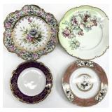 4 Vintage Porcelain Cabinet Plates