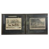 2 Antique Mail Coach Engravings, Pollard & Reeves