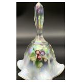 Fenton Pam Fleak Hand Painted Blueberry Bell