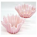 2 Fostoria Heirloom Pink Opalescent Free Form