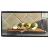 Lori White (NC) Pears With Knife Orig Oil Painting