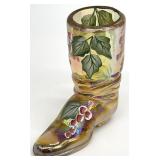 Fenton Mini Hand Painted Art Glass Boot