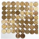 58pc US One Dollar $1 Coins