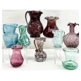 Group Art Glass Vases / Pitchers