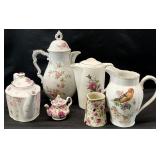 6pc Vintage Teapots & More