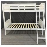 New Assembled White Twin Over Twin Bunk Bed