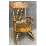 Oak Pressback Rocking Chair