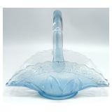 Princess House Ice Blue Art Glass Bride's Basket
