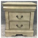 New Gray 2-Drawer Nightstand