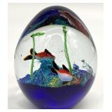 Crystal Aquarium Art Glass Paperweight