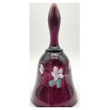 Fenton Amethyst Hand Painted Glass Bell