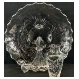 Sterling Silver Overlay Glass Footed Tray & Vase