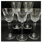 5 Vintage Crystal Wine Glasses